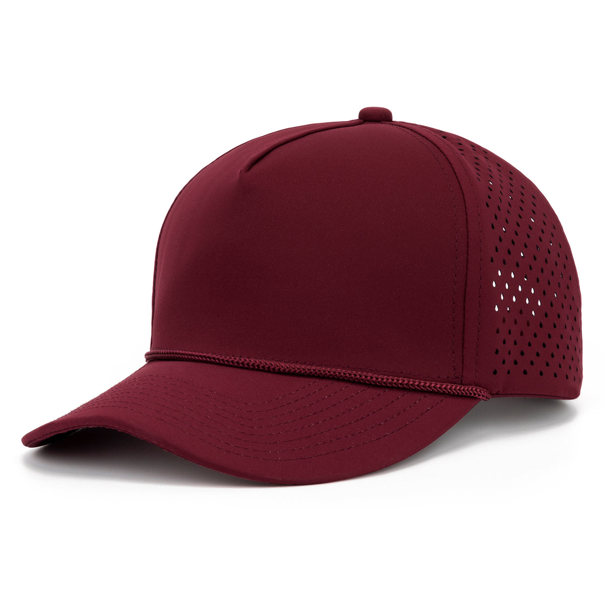 TOPTIE Perforatd Trucker Hat with Rope, 5 Panel Quick Dry Snapback Cap