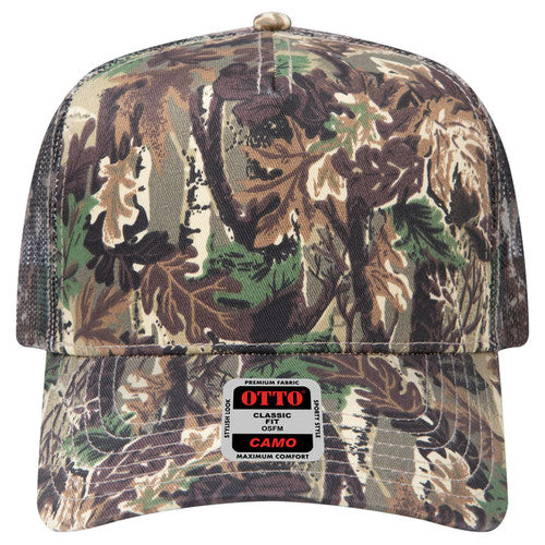 OTTO CAP® Camouflage 5 Panel Mid Profile Mesh Back Trucker Hat