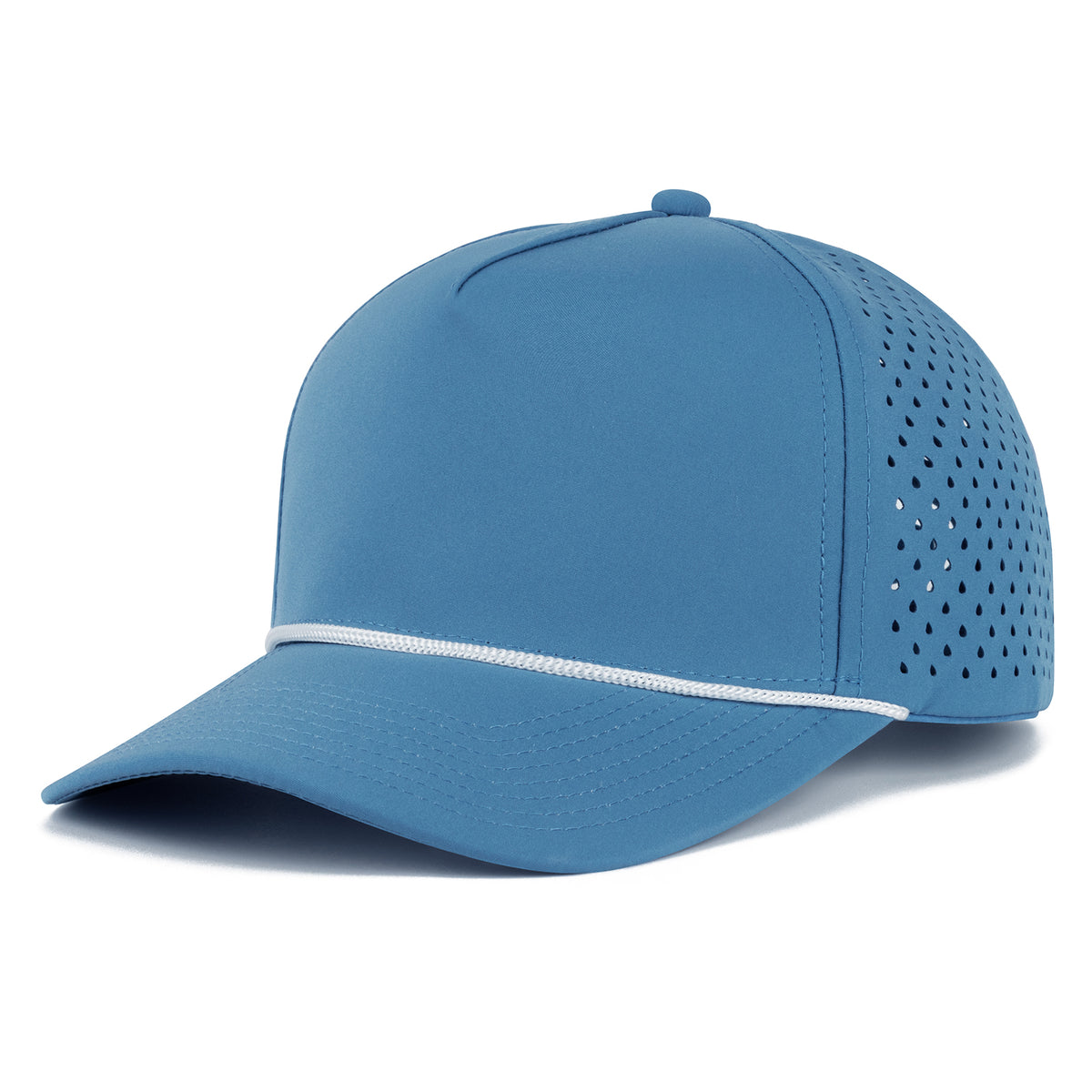 TOPTIE Perforatd Trucker Hat with Rope, 5 Panel Quick Dry Snapback Cap