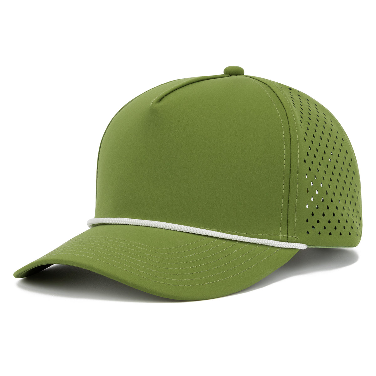 TOPTIE Perforatd Trucker Hat with Rope, 5 Panel Quick Dry Snapback Cap