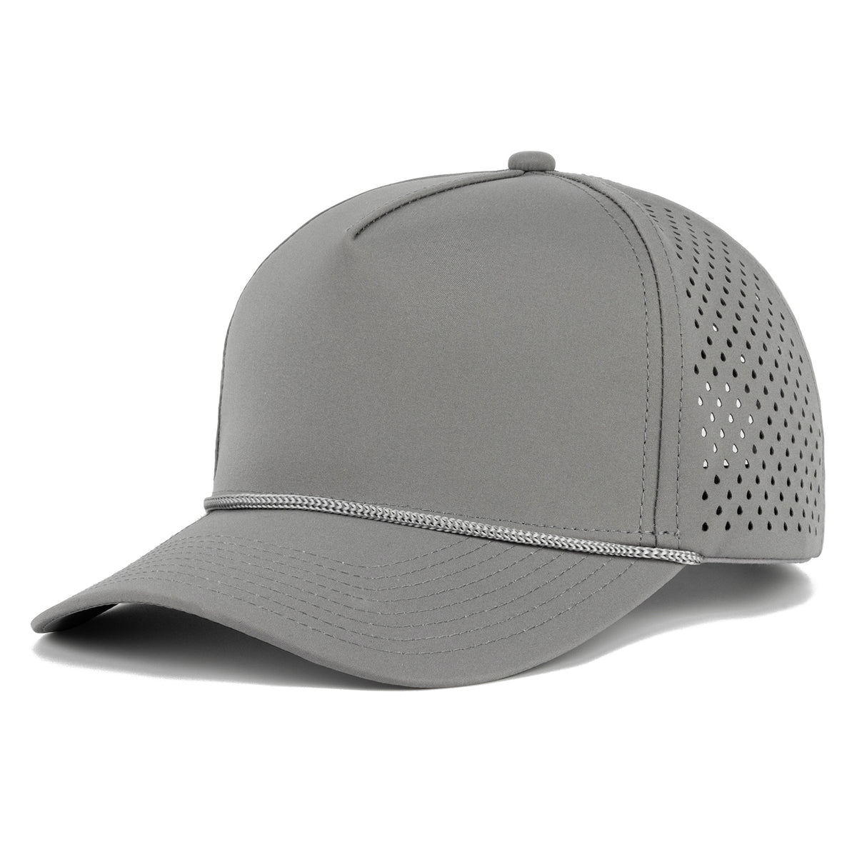 TOPTIE Perforatd Trucker Hat with Rope, 5 Panel Quick Dry Snapback Cap