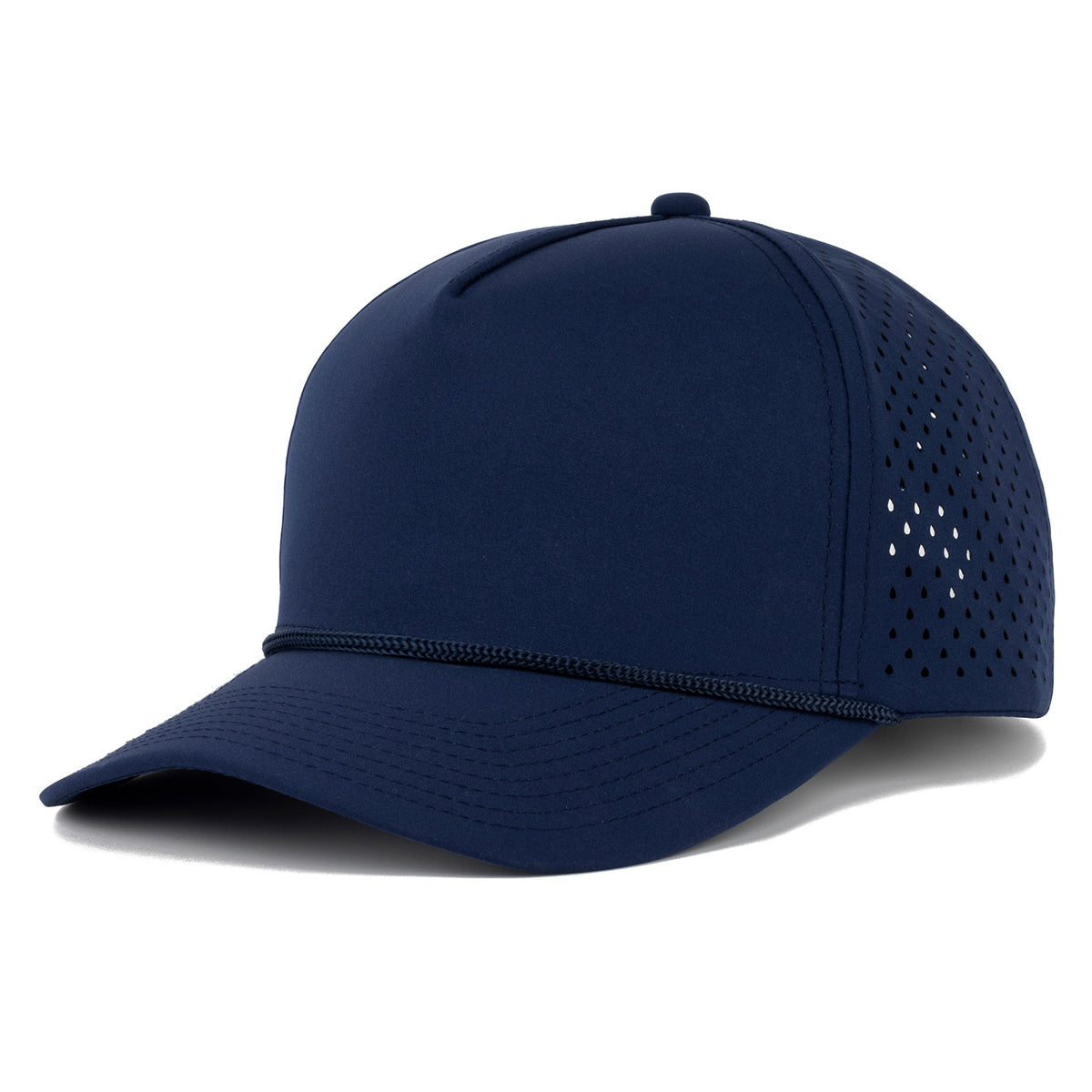 TOPTIE Perforatd Trucker Hat with Rope, 5 Panel Quick Dry Snapback Cap