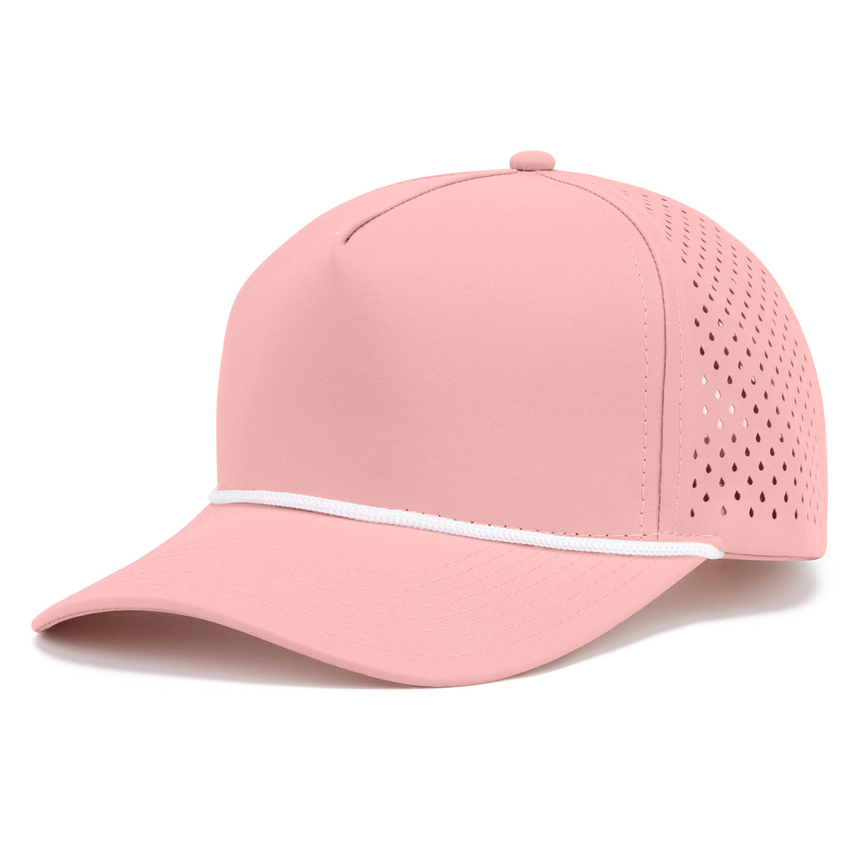 TOPTIE Perforatd Trucker Hat with Rope, 5 Panel Quick Dry Snapback Cap