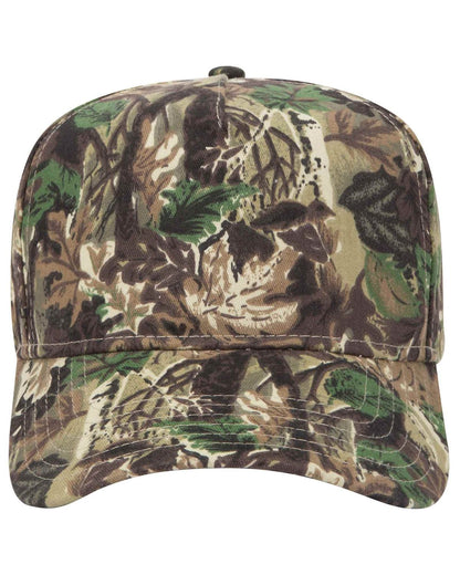 OTTO CAP 120-838 Camouflage 5 Panel Mid Profile Style Cap