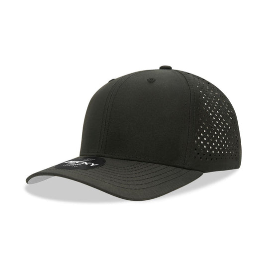 Decky 5 Panel Perforated Performance Cap-Black